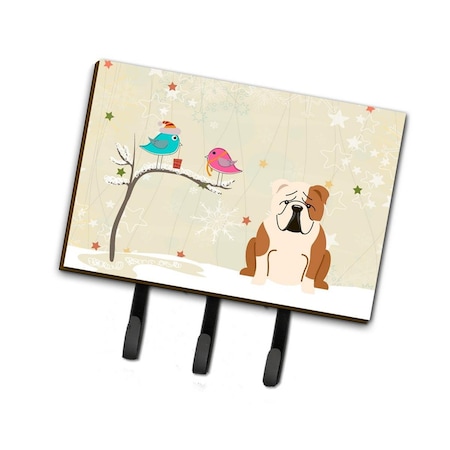 Carolines Treasures Christmas Presents Between Friends English Bulldog Fawn White Leash or Key Holder BB2597TH68